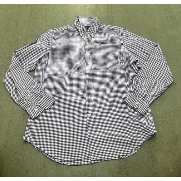 Polo Ralph Lauren Other - Polo Ralph Lauren Shirt Mens L White Purple Gingham Pony Embroidered Button-Down